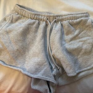John Galt Light Gray Fleece Shorts with Pockets